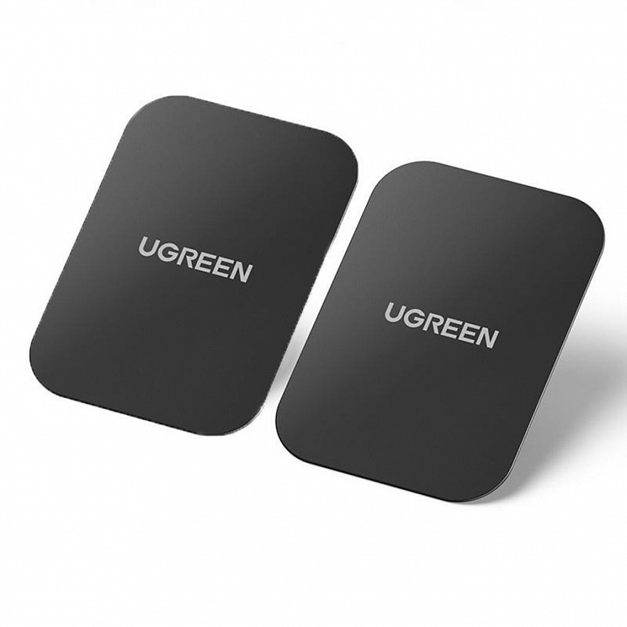 Металлическая пластина на телефон для магнитного держателя UGREEN LP123 Rectangular metal plate (2 шт) чёрная (50869)