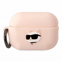 Чехол CG Mobile Karl Lagerfeld Silicone with ring NFT 3D Choupette для Airpods Pro 2 (2022) розовый