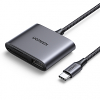 Кардридер Ugreen CM387 USB-C to SD/microSD(TF) + USB 2.0 Memory Card Reader (80798)