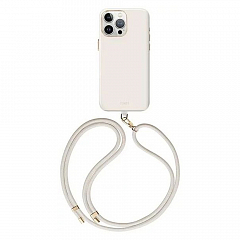 Чехол Uniq COEHL CREME Liquid silicone with Strap Ivory (MagSafe) для iPhone 15 Pro Max Слоновая кость