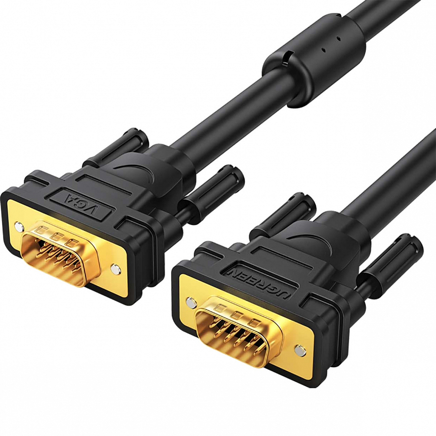 Кабель UGREEN VG101 (11646) VGA Male to Male Cable (2 метра) чёрный