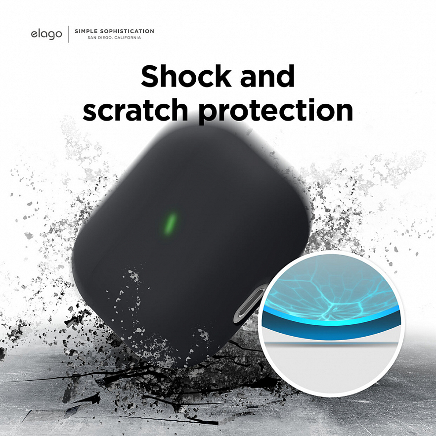 Чехол Elago Liquid Hybrid Basic Case для AirPods 3 чёрный (Black)