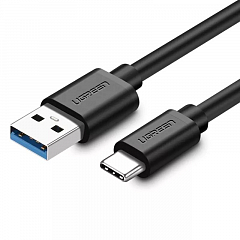 Кабель UGREEN US184 (20881) USB-A 3.0 Male to Type-C Male Cable Nickel Plating (0,5 метра) чёрный