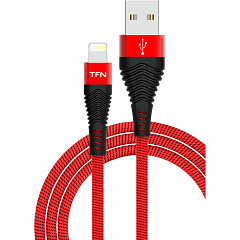 Кабель TFN 8pin (Lightning-USB) Forza (1 метр) красный/чёрный
