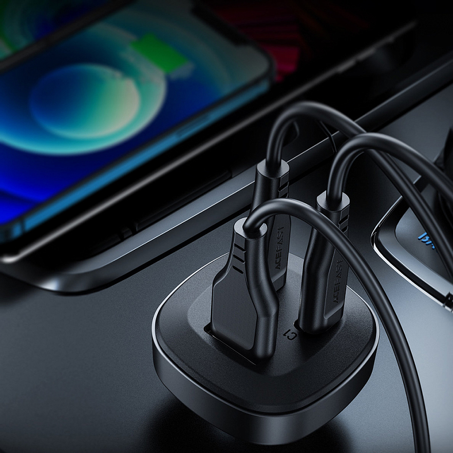 Автомобильное зарядное устройство Acefast B3 66W  2 x USB Type-C / USB Car Charger (AF-B3-BK)