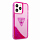 Чехол CG Mobile Guess Liquid Glitter Triangle Logo Translucent Hard для iPhone 14 Pro Max розовая фуксия