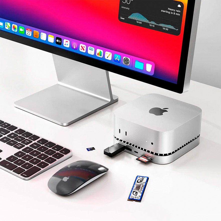 USB-хаб разветвитель Movespeed серебристого цвета