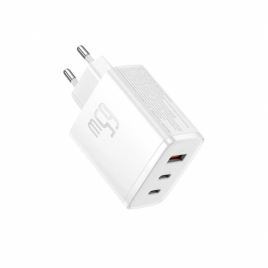 Сетевое зарядное устройство Baseus Cube Pro 3 Ports Fast Charger USB + 2 x USB-C 65W белое (P10152301213-00)