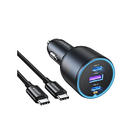 Автомобильное зарядное устройство UGREEN EC705 (35025) 2*USB-C PD+USB-A 130W Fast Car Charger чёрный