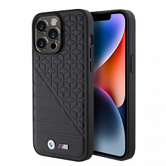 Чехол CG Mobile BMW для iPhone 15 Pro Max M-Collection PU BI-textured Hard Black - чёрный