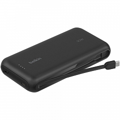 Внешний аккумулятор Belkin BoostСharge Power Bank 30W - 20000mAh со встроенным кабелем USB черный
