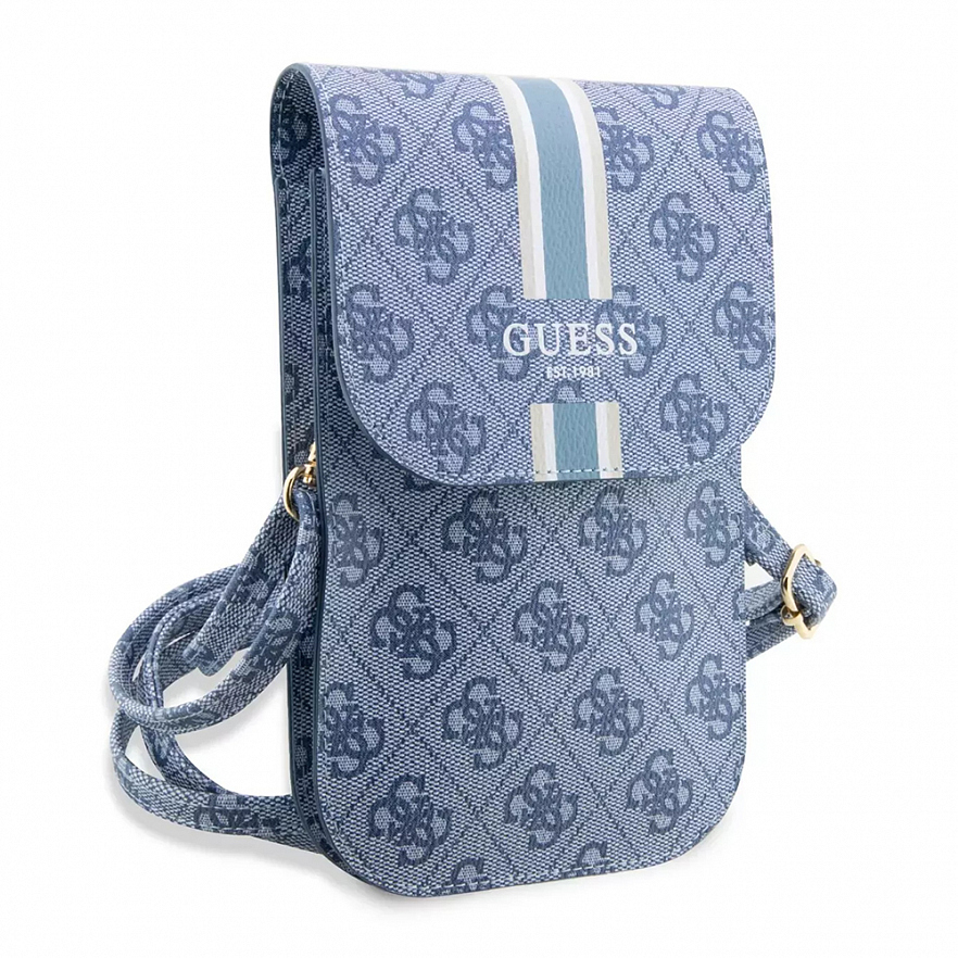 Сумка Guess 4G Printed Stripes для смартфонов голубая (GUWBP4RPSB)