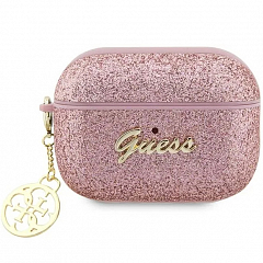 Чехол CG Mobile Guess Glitter Flakes 4G Charm для AirPods Pro 2 (2022) розовый