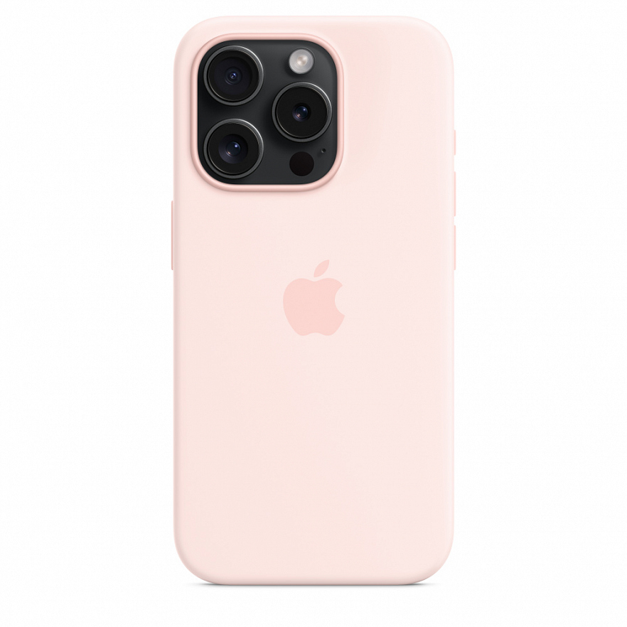 Чехол Apple MagSafe Silicone Case для iPhone 15 Pro светло-розовый (Light Pink)
