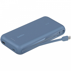 Внешний аккумулятор Belkin BoostСharge Power Bank 30W - 20000mAh со встроенным кабелем USB синий