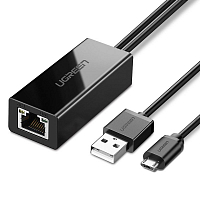Адаптер UGREEN (30985) Micro USB 2.0 To 100Mbps Ethernet Adapter For Chromecast And Micro TV Sticks