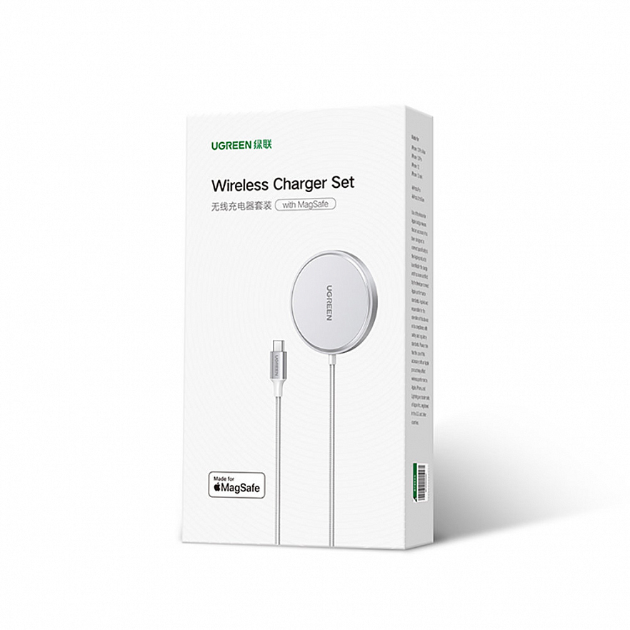 Беспроводное зарядное устройство Ugreen CD284 (80661) 15W Wireless Charger MagSafe белое