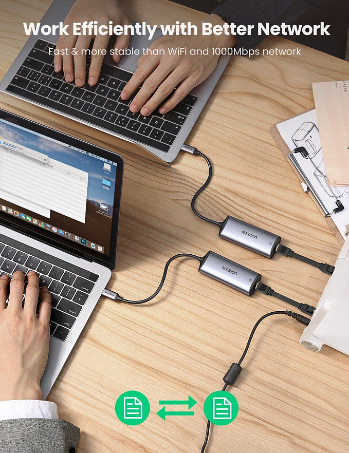 Адаптер UGREEN CM275 (70446) USB-C to RJ45 2.5G Ethernet Adapter серый космос