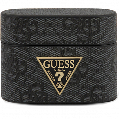 Чехол Guess 4G PU Leather Case Metal Logo для AirPods Pro серый