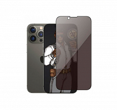 Стекло BlueO 2.5D Silk Anti-peep (приватное) для iPhone 13/13 Pro 0.26 черное