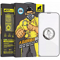 Защитное стекло Blueo 2.5D Large arc Dustproof (3D-эфф. с защ. сеткой) для iPhone 14 Pro с чёрной рамкой