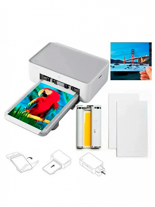 Портативный фотопринтер Xiaomi Instant Photo Printer 1S Set EU