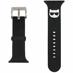 Ремешок CG Mobile Lagerfeld Silicone Choupette Head для Apple Watch 42/44/45 мм чёрный