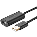 Кабель Ugreen US121 USB 2.0 Active Extension Cable (5 метров) чёрный (10319)