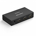 Разветвитель UGREEN (40201) 1x2 HDMI сплиттер с 5V 2A питанием чёрный