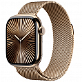 Умные часы Apple Watch Series 10 46 мм, GPS + Cellular, титан золотистый, миланский ремешок золотистый M/L