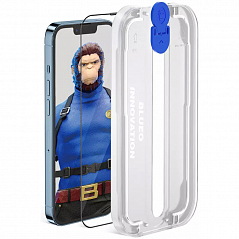 Защитное стекло Blueo Corning Gorilla 2.5D USA Anti-Static (+installer) для iPhone 14 Pro с чёрной рамкой