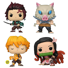 Коллекционные фигурки Funko POP! Animation Demon Slayer Tanjiro/Nezuko/Zenitsu/Inosuke (GW)