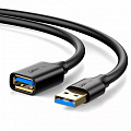 Кабель UGREEN US129 (30127) USB-A 3.0 (male) - USB-A (female) Extension Cable (3 метра) чёрный