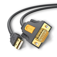 Кабель Ugreen CR104 (20223) USB to DB9 RS-232 Male Adapter Cable (3 метра) серый космос