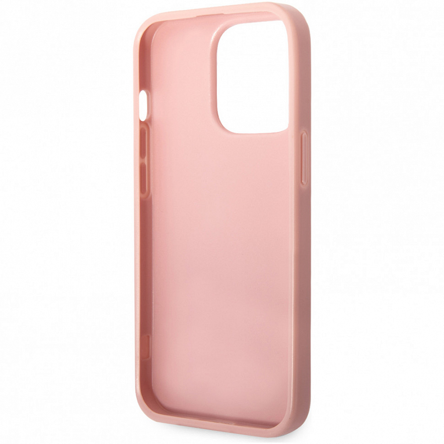 Чехол CG Mobile Guess Glitter Flakes w Metal Logo Hard для iPhone 14 Pro Max розовый