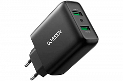 Зарядное устройство UGREEN CD161 (10216) USB-A QC 3.0 36W Fast Charger черное