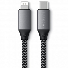Кабель Satechi USB-C to Lightning Charging Cable (0.25 метра) серый (ST-TCL10M)