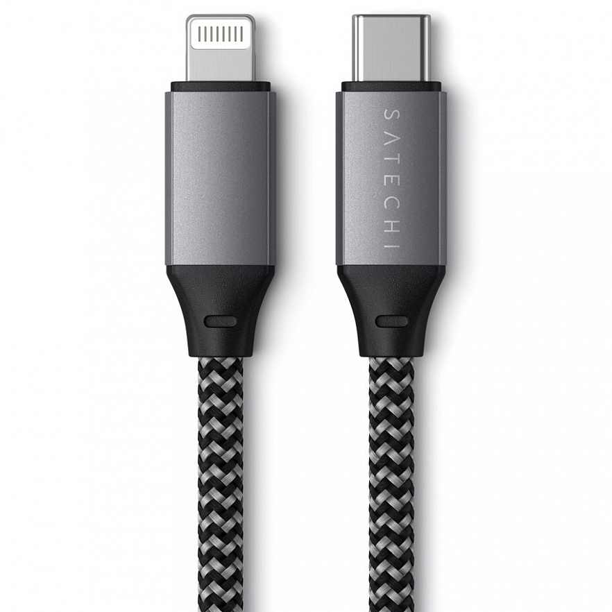 Кабель Satechi USB-C to Lightning Charging Cable (0.25 метра) серый (ST-TCL10M)