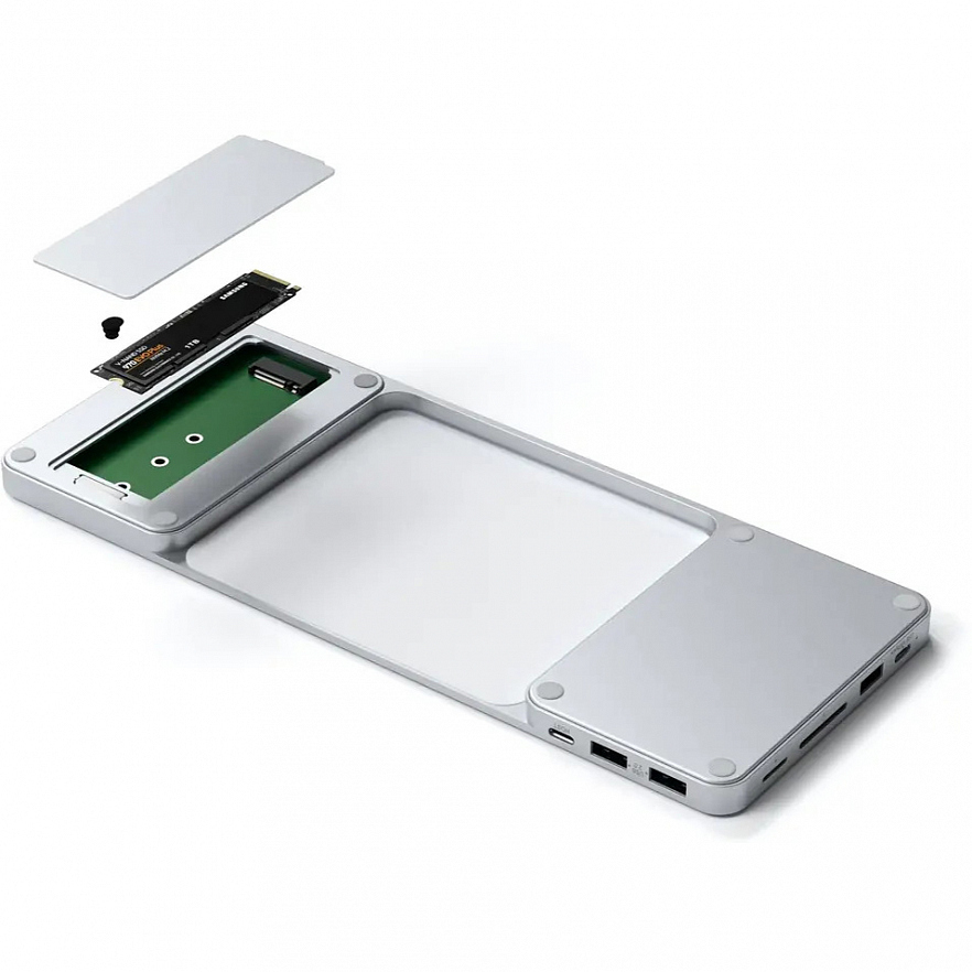 Док-станция Satechi USB-C Slim Dock для iMac (24-inch) серебристая (ST-UCISDS)