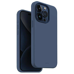 Чехол Uniq LINO MagSafe для iPhone 15 Pro Max синий (Blue)