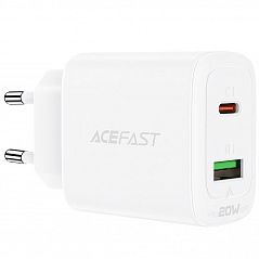 Сетевое зарядное устройство Acefast A25 USB Type-C / USB 20W Wall Charger белое (AF-A25-WH) 