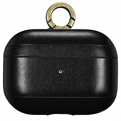 Чехол iCarer Vintage Leather Style с карабином для AirPods Pro чёрный