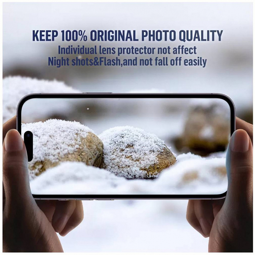 Защитное стекло на камеру BlueO Camera lens Armor metal для iPhone 15 Pro 3 шт. Grey (+installer)