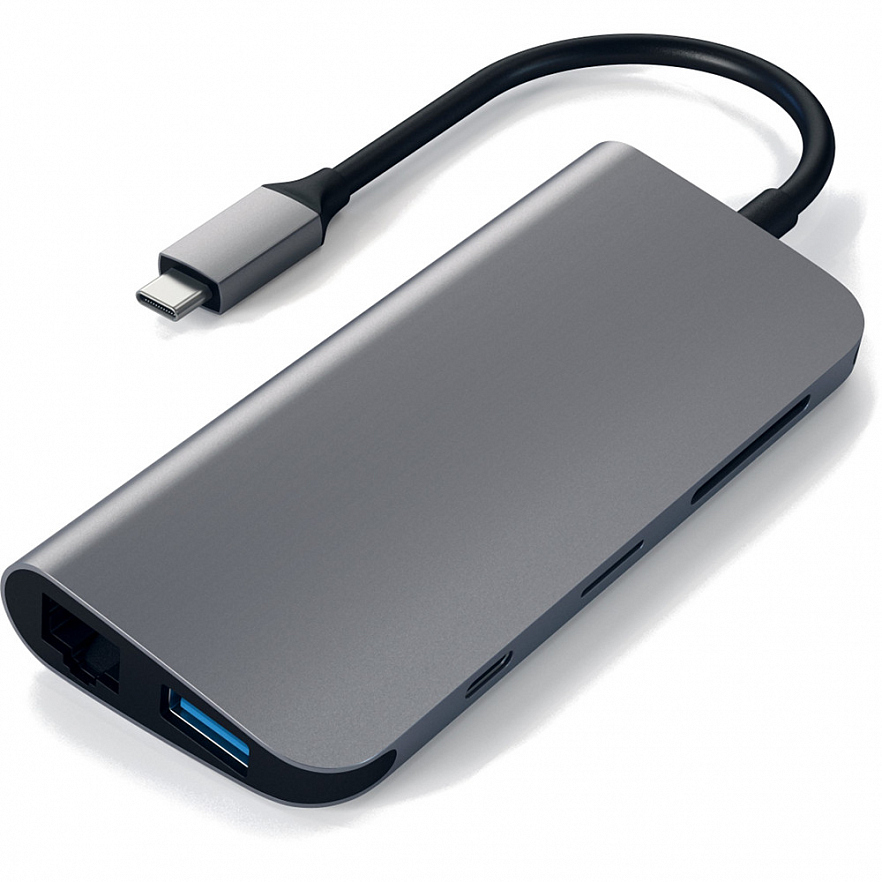 Мульти Хаб Satechi Aluminum Type-C Multimedia Adapter серый космос (ST-TCMM8PAM)