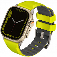 Ремешок Uniq Linus Airosoft Silicone для Apple Watch 42/44/45/49 мм лимонный (49MM-LINUSLGRN)