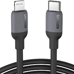 Кабель Ugreen US387 USB-C to Lightning Silicone Cable (1 метр) чёрный (20304)