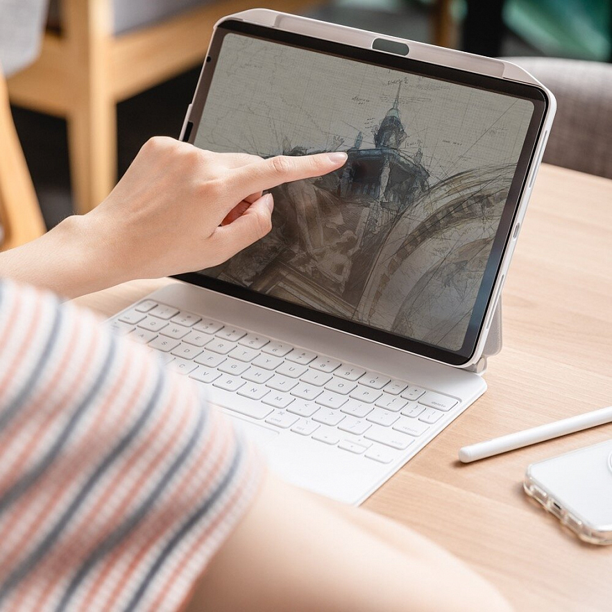 Защитная плёнка SwitchEasy SwitchPaper 2-in-1 для iPad Pro 11" (2018-2021) / iPad Air 10.9" (2020) прозрачная / чёрная (GS-109-180-263-65)  