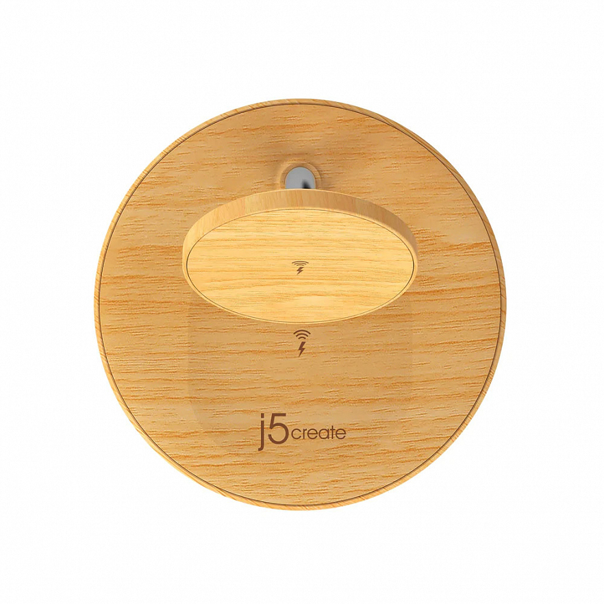 Беспроводное зарядное устройство j5create Wood Grain 2-in-1 Magnetic Wireless Charging Stand дерево (JUPW2106)