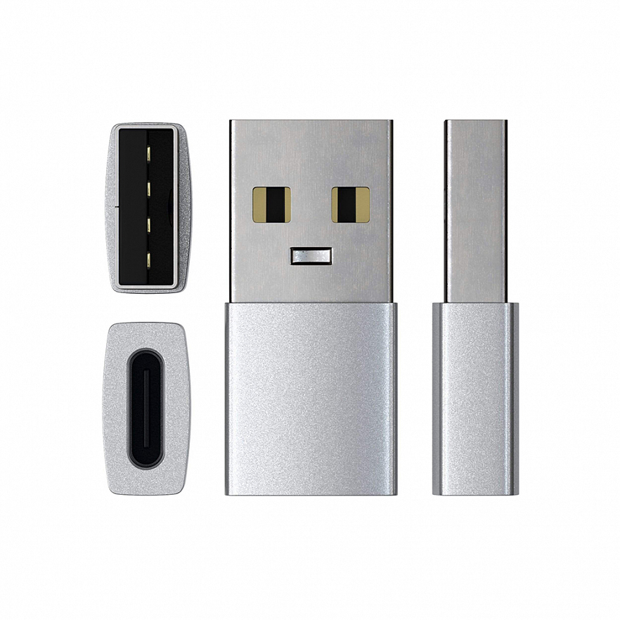Адаптер Satechi Type-A to Type-C Adapter серебристый (ST-TAUCS)