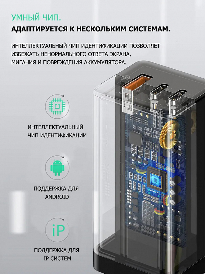 Сетевое зарядное устройство Mcdodo 65W PD GaN Mini Fast Charger CH-1540 чёрное